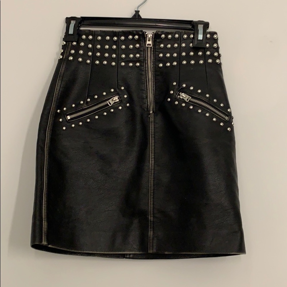 Topshop Faux Leather Skirt